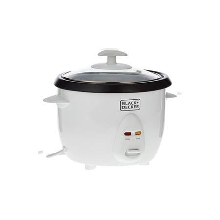 قدر ضغط بلاك اند ديكر لطهي الأرز بسعة 1 لتر - 400 واط - أبيض - RC1050-B5
