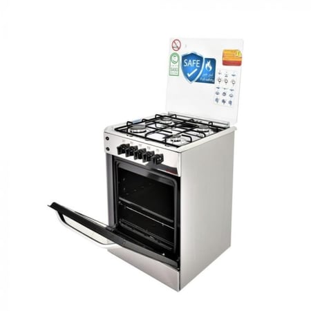 فريش فرن غاز 4 عيون - 55x55 سم - أمان كامل - ستانلس ستيل - FSC5555