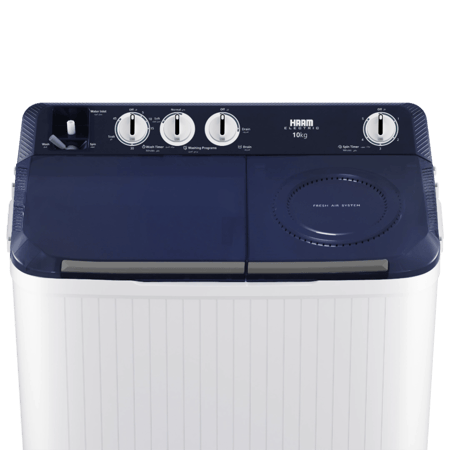 غسالة هام حوضين، 10 كيلو، ابيض - HMTT10000WH25