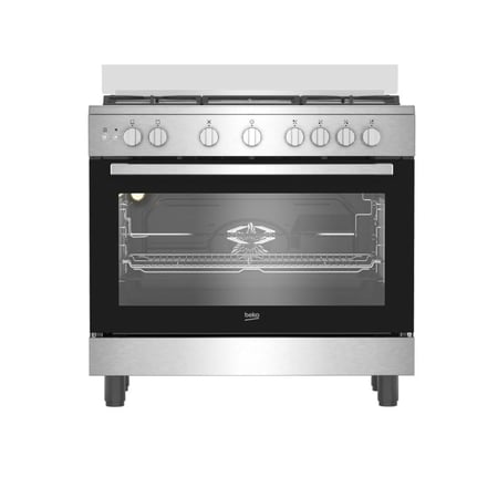 فرن غاز بيكو 5 عيون 60*90 سم مع مروحه شبك ثقيل استيل BGGR 11127 GX