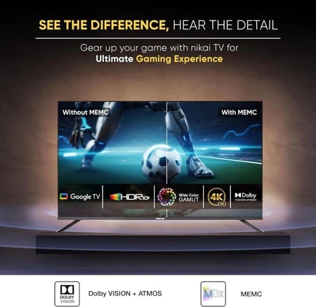 نيكاي شاشة سمارت 58 بوصة QLED بنظام جوجل 4K UHD - دولبي اتوموس - NPROG60QLED