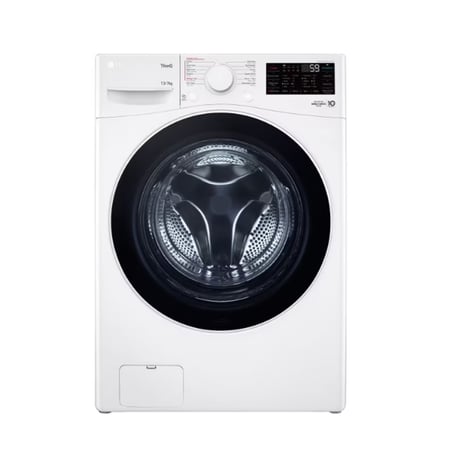 LG غسالة ملابس أتوماتيك فتحة أمامية 13 كيلو تنشيف 75% - أبيض - WF1310WHT