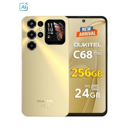اوكيتل جوال C68 Plus ثنائي الشريحة بذاكرة رام 8+16 جيجابايت وذاكرة داخلية 256 جيجابايت يدعم 4G متعدد الألوان