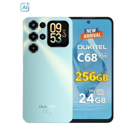اوكيتل جوال C68 Plus ثنائي الشريحة بذاكرة رام 8+16 جيجابايت وذاكرة داخلية 256 جيجابايت يدعم 4G متعدد الألوان