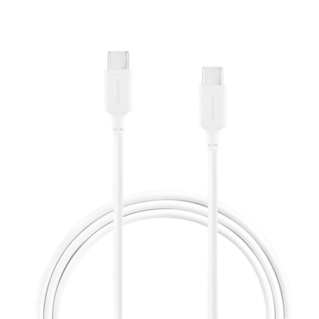 كابل من  موماكس زيرو من USB C إلى USB  C بسرعة 100 واط وبطول 1م أبيض