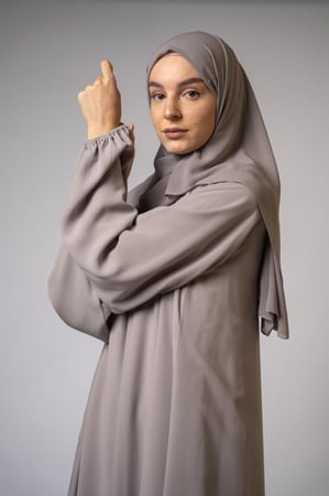 عباية الحج كلوش رمادي