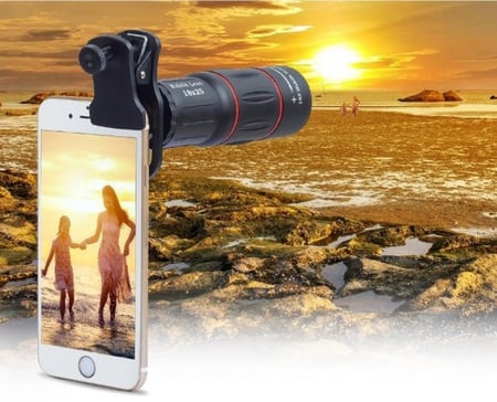 al 18X Clip-On Telephoto Telescope Camera Mobile  عدسات للجوال متعددة المهام