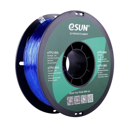 filament فلمنت  eSUN TPU-95A Transparent Blue