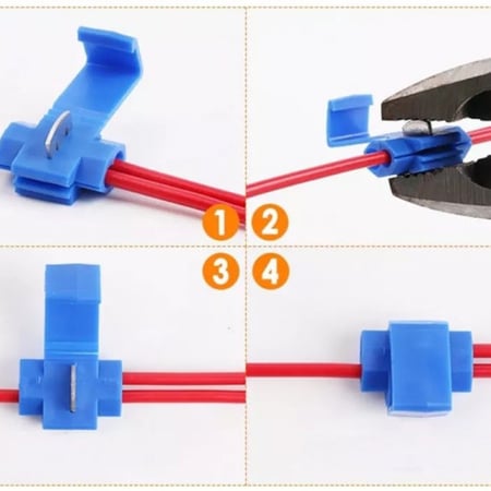 50 قطعة سكوتش قفل موصلات تفريع الأسلاك، محطات لصق سريعة الكبس غير مدمرة (اصفر) للسلك mm 6-4