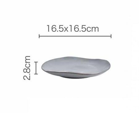 طبق تصميم غير متوازن لون رصاصي 16.5سم