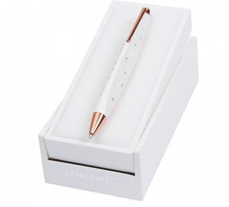 قلم حبر اسود  كريستال لون خارجي ابيضONLINE الماني