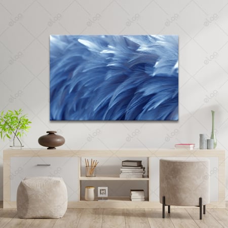 لوحة جدارية منظر طبيعي ريش أزرق