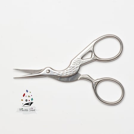 204 - مقص طائر اللقلق - لون فضي