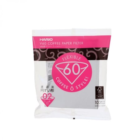 فلاتر هاريو hario filter V60 مقاس 02 أبيض عدد 100