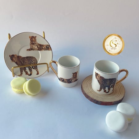 كوب قهوة تركية برسمة التايغر