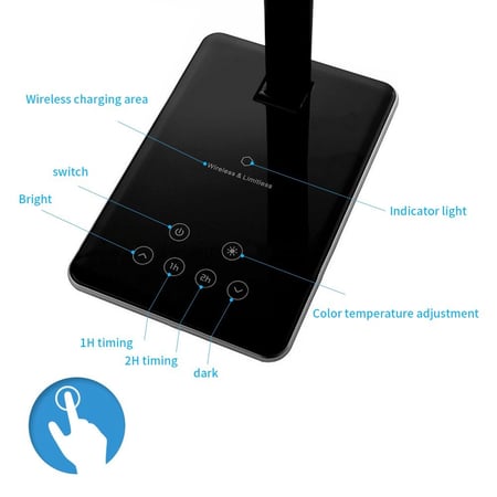 ليد مكتبي مع شاحن وايرلس