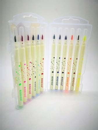 الوان مائية 12 لون رأس ريشة EDDICO