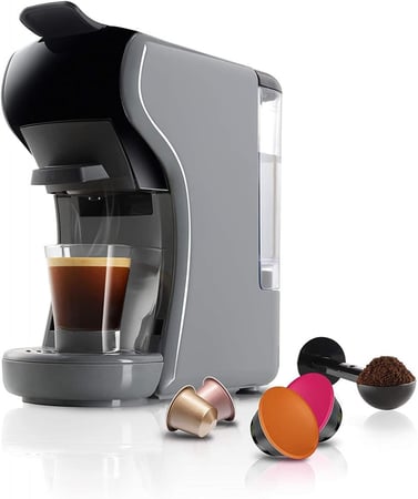 صانعة قهوة 1IN3 (نسبريسو -نستله – قهوه مطحونه) رمادي