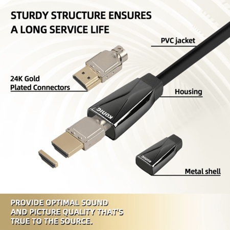 Konig HDMI 8K Black Diamond 48Gbps HDMI Cable