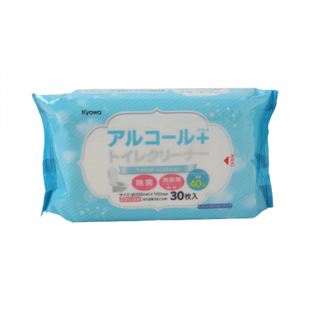 مناديل مبللة لتنظيف المرحاض بالكحول Wet toilet cleaning wipes with alcohol