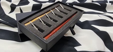 طقم أقلام معدنية (مقبضان خشبيان مع 6 رؤوس معدنية) - رقم 144500041