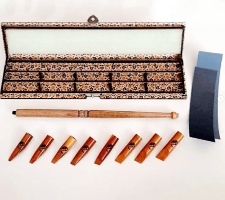 طقم ماركة يوسف - مقبض و4 رؤوس خشبية