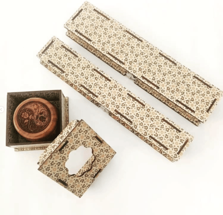 طقم ماركة يوسف - مقبض و4 رؤوس خشبية