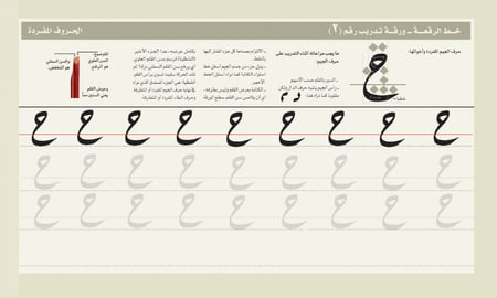 كراسة تدريبات خط الرقعة - ورق كوشيه 130 جرام - تغليف سلك