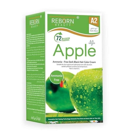 كريم صبغة شعر خالي من الامونيا اسود غامق من ريبورن بيوتي 500 مل