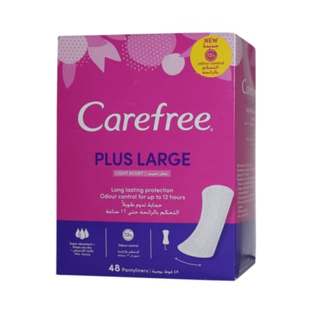 فوط يومية كبيرة بعطر خفيف من كير فري - 48 قطعة