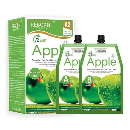 كريم صبغة شعر خالي من الامونيا اسود غامق من ريبورن بيوتي 500 مل