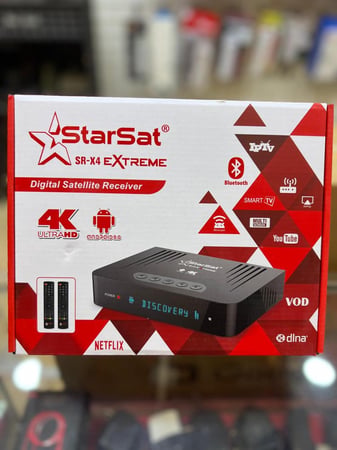 رسيفر ستارسات اكس فور اكستريم فوركيه اندرويد Starsat X4 Extreme 4K Android 9 Receiver