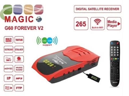 رسيفر ماجيك جي 60 الاصدار الثاني فوريفر فل اتش دي فايف جي Magic G60 V2 Forever Full HD 5G Receiver