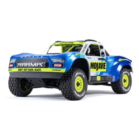MOJAVE GROM MEGA 380 Brushed 4X4 Small Scale Desert Truck RTR with Battery & Charger, Blue/White ARA2104T2