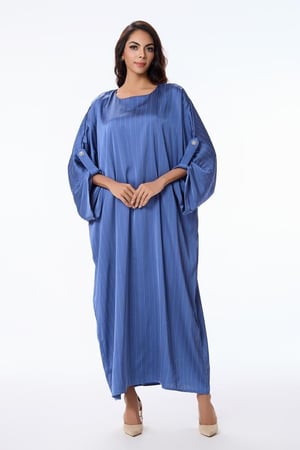 جلابية ستان ناعم بتقليم كريستال