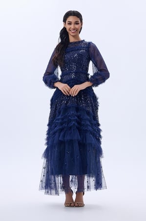 فستان تول مع ترتر