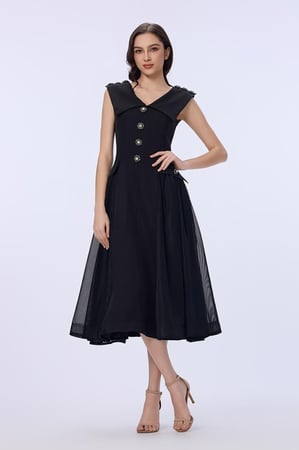 فستان كريب بازرار مميزة