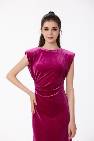 فستان مخمل فوشي