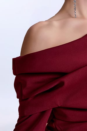 فستان كريب مع بليسيه