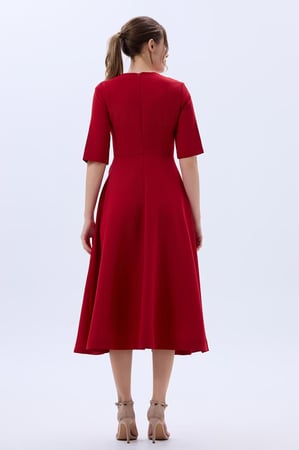 فستان كريب مع ورد