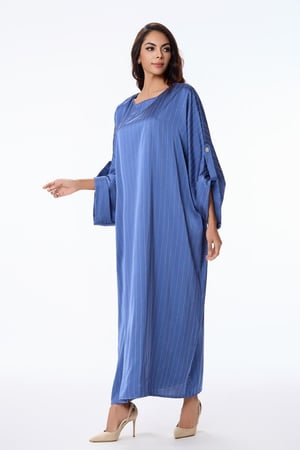 جلابية ستان ناعم بتقليم كريستال