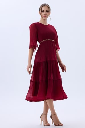 فستان شيفون بليسيه