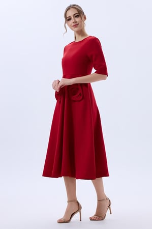 فستان كريب مع ورد