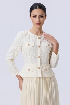 فستان أوف وايت بكسرات ناعمة