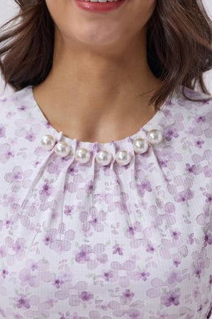 فستان ميدي أبيض مورد | Prando