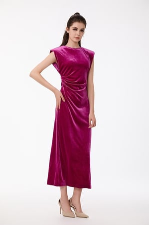 فستان مخمل فوشي