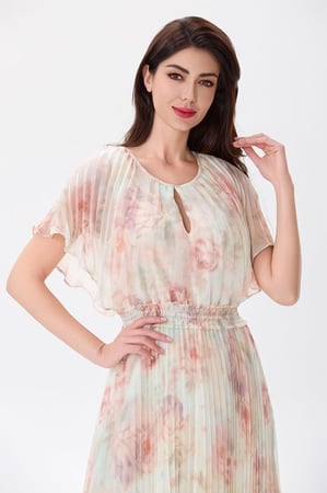 فستان شيفون بنقشة الورود