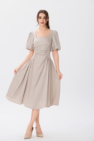 فستان ستان بيج غامق