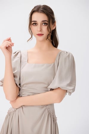 فستان ستان بيج غامق