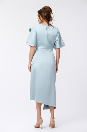 فستان ساتين ازرق سماوي